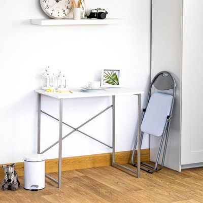 Harbour Housewares - Padded Folding Chairs - 44cm - White/Silver - Pack of 6 - 4