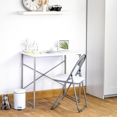 Harbour Housewares - Padded Folding Chairs - 44cm - White/Silver - Pack of 6 - 5