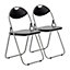 Harbour Housewares - Padded Folding Chairs - Black/Silver - Pack of 2