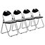 Harbour Housewares - Padded Folding Chairs - Black/Silver - Pack of 4