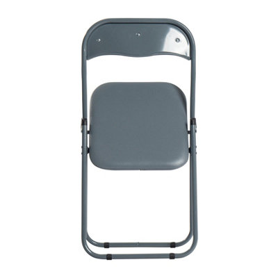 Harbour Housewares - Padded Folding Chairs - Grey - Pack of 2 - 6
