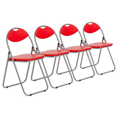 Red padded folding clearance chairs