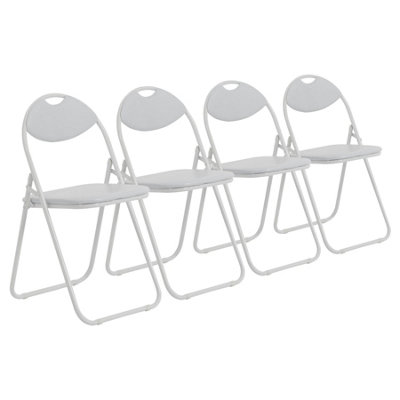 Harbour Housewares - Padded Folding Chairs - White - Pack of 4