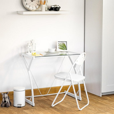 Harbour Housewares - Padded Folding Chairs - White - Pack of 4