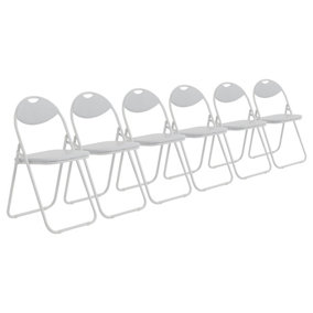 Harbour Housewares - Padded Folding Chairs - White - Pack of 6