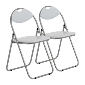 Foldable White Garden chairs Garden seating B Q