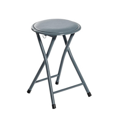 Padded steel folding stool