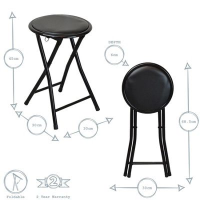 Padded steel folding stool