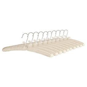 Harbour Housewares Padded Satin Clothes Hangers - White - Pack of 10