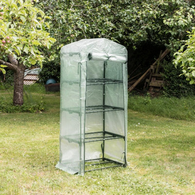 Harbour Housewares Plastic 4 Tier Mini Greenhouse - 3ft x 6ft - White - 6