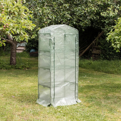 Harbour Housewares Plastic 4 Tier Mini Greenhouse - 3ft x 6ft - White - 7