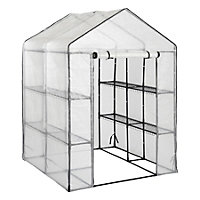 Harbour Housewares Plastic 4 Tier Walk-In Greenhouse - 5ft x 7ft - White