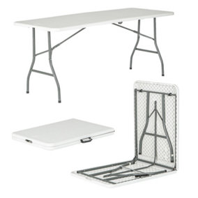 Harbour Housewares - Rectangle Folding Trestle Table - 180cm - White