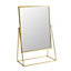 Harbour Housewares - Rectangle Makeup Mirror - 32 x 50cm - Gold