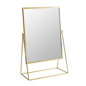 Harbour Housewares - Rectangle Makeup Mirror - 32 x 50cm - Gold