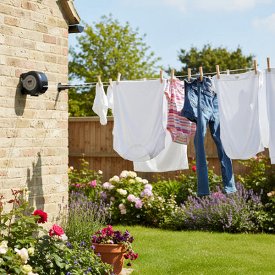 Harbour Housewares Retractable Dual Cord Washing Line - 2 x 15m - Black ...