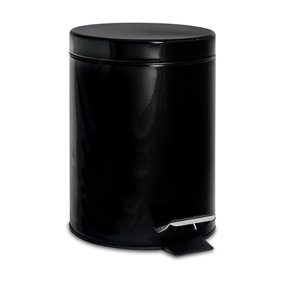 Harbour Housewares - Round Bathroom Pedal Bin - 3 Litre - Black