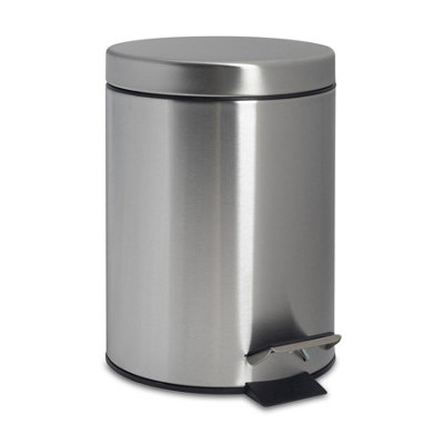 Harbour Housewares - Round Bathroom Pedal Bin - 3 Litre - Matt