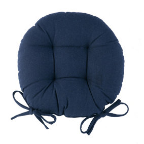 Harbour Housewares - Round Garden Chair Seat Cushion - Navy