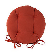 Harbour Housewares - Round Garden Chair Seat Cushion - Paprika