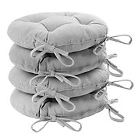 Harbour Housewares - Round Garden Chair Seat Cushions - Grey - Pack of 4