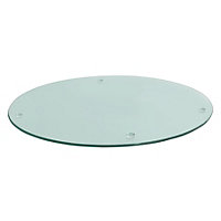 Harbour Housewares - Round Glass Chopping Board - 30cm - Clear