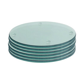 Harbour Housewares Round Glass Coasters - 10cm - Clear - Pack of 6