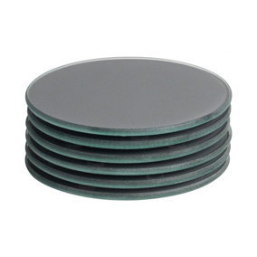 Harbour Housewares - Round Glass Coasters - 10cm - Grey - Pack of 6