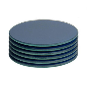 Harbour Housewares - Round Glass Coasters - 10cm - Hague Blue - Pack of 6