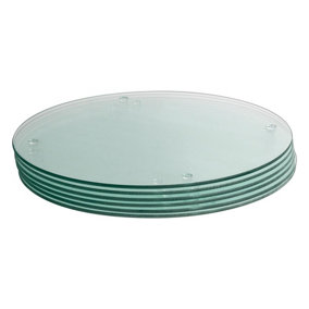 Harbour Housewares - Round Glass Placemats - 30cm - Clear - Pack of 6