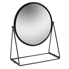 Harbour Housewares - Round Makeup Mirror - 33 x 35cm - Black