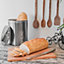 Harbour Housewares - Round Metal Kitchen Bread Bin - Silver