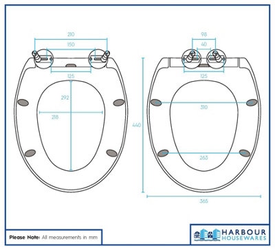 Harbour Housewares Round Soft Close Toilet Seat - White