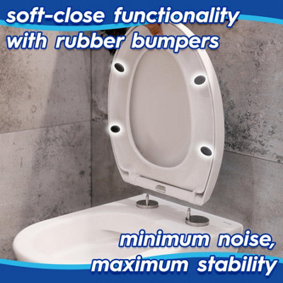 Harbour Housewares Round Soft Close Toilet Seat - White - 3