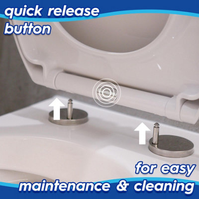 Harbour Housewares Round Soft Close Toilet Seat - White - 4
