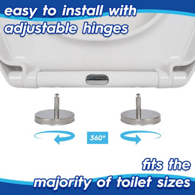 Harbour Housewares Round Soft Close Toilet Seat - White - 5