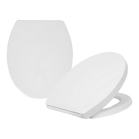 Harbour Housewares Round Soft Close Toilet Seats - White - Pack of 2