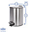 Harbour Housewares Round Stainless Steel Pedal Bins - 5L - Chrome - Pack of 2
