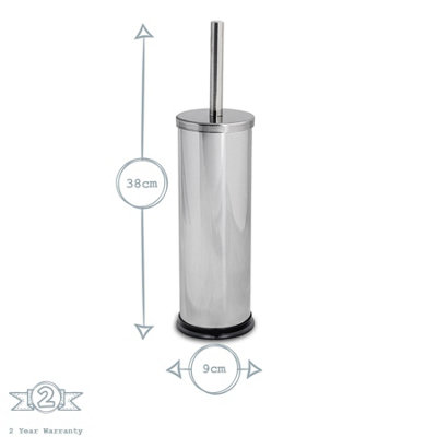 Harbour Housewares - Round Toilet Brush - Chrome - 3