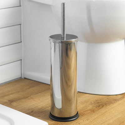 Harbour Housewares - Round Toilet Brush - Chrome - 4