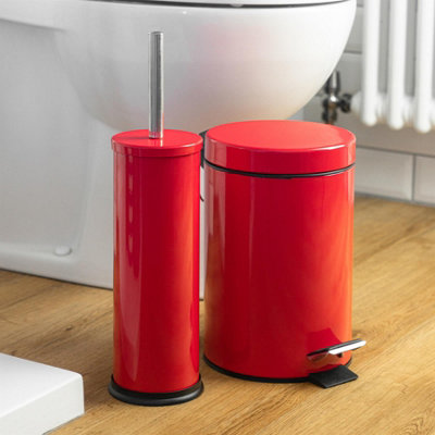 Harbour Housewares - Round Toilet Brush - Red - 5