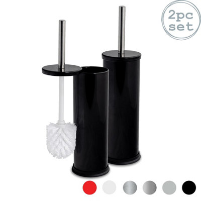 Harbour Housewares - Round Toilet Brushes - Black - Pack of 2