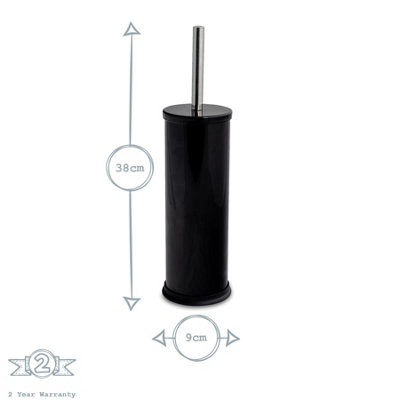 Harbour Housewares - Round Toilet Brushes - Black - Pack of 2 - 3