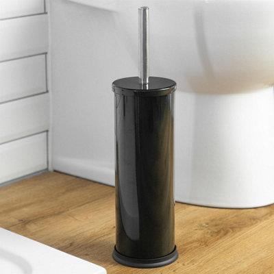 Harbour Housewares - Round Toilet Brushes - Black - Pack of 2 - 4