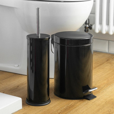 Harbour Housewares - Round Toilet Brushes - Black - Pack of 2 - 5