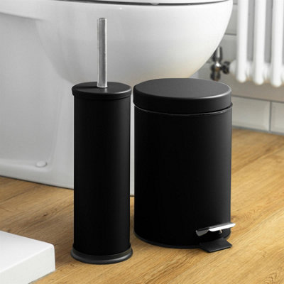 Harbour Housewares - Round Toilet Brushes - Matt Black - Pack of 2 - 7