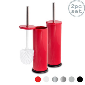 Harbour Housewares - Round Toilet Brushes - Red - Pack of 2