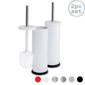Harbour Housewares - Round Toilet Brushes - White - Pack of 2