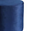 Harbour Housewares - Round Velvet Pouffe - 29 x 36cm - Blue