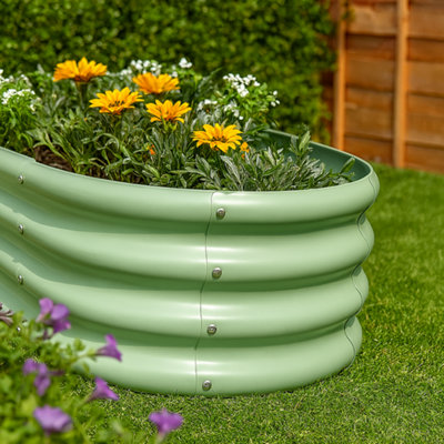 Harbour Housewares Hochbeet 120x60x45 Cm – Grün, Verzinkter Stahl, Erhöht & Bodenlos
